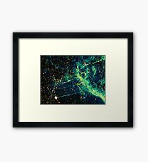 Cool Green Yellow And Black Universe - Space Design Framed Print