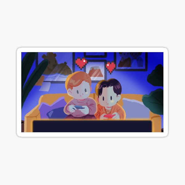 Video Games Players with Lofi Vibes - Gay Art Sticker