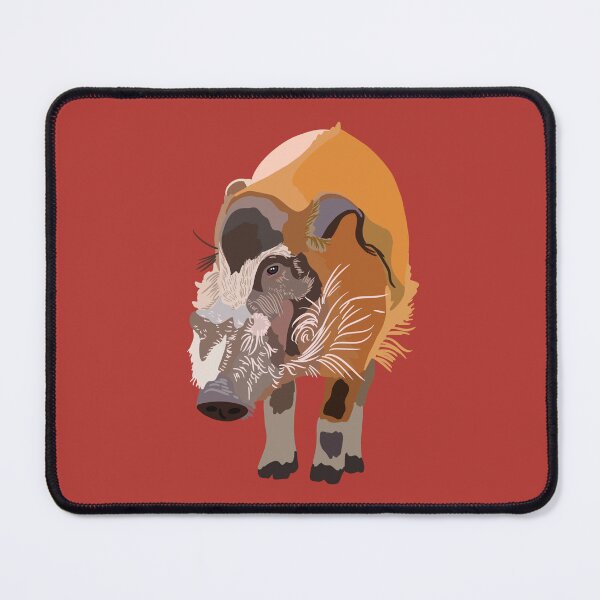 Item preview, R is for Red River Hog, Red River Hog Illustration – Cute Wild Pig Animal Art designed and sold by PrettylittlepastelUk.