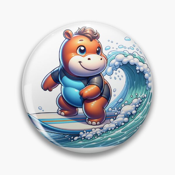 Item preview, Surfing Hippos: Riding the Waves with Style designed and sold by 0penvimark.