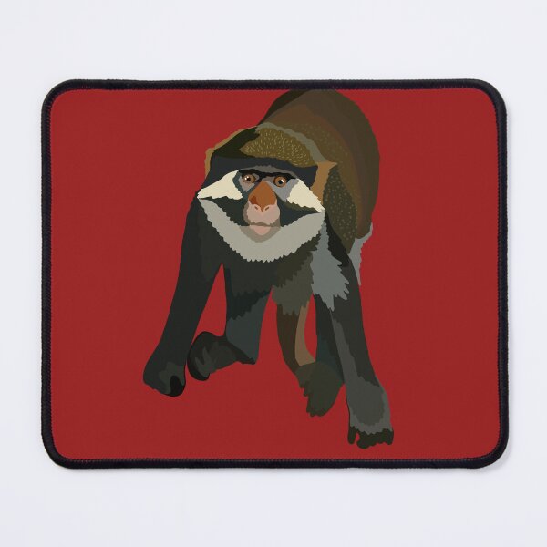 Item preview, R is for Red Eared Guenon,Guenon Monkey Illustration – Vibrant Primate Art for Wildlife and Nature Lovers designed and sold by PrettylittlepastelUk.