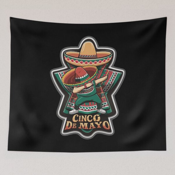 Item preview, Dabbing Mexican Poncho Wearing A Sombrero With The Colors Of Cinco De Mayo designed and sold by limos.