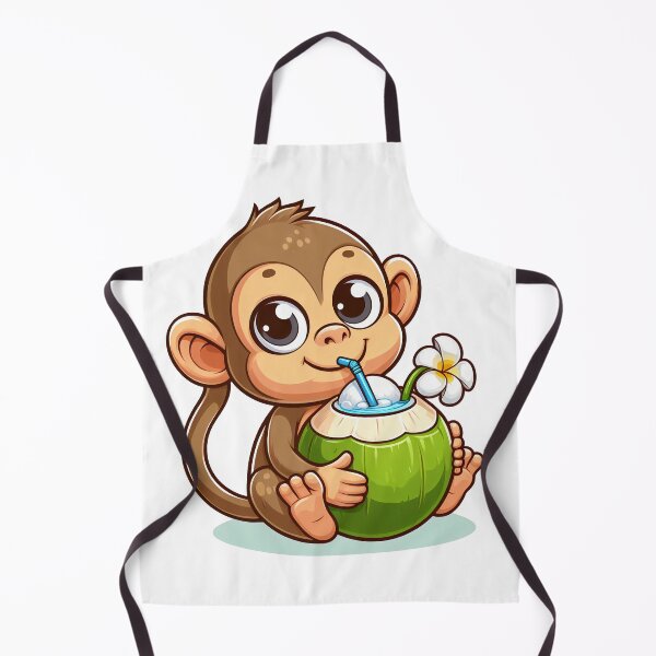 Item preview, cartoon of a monkey drinking coconut water  designed and sold by MzulhilmiZam.