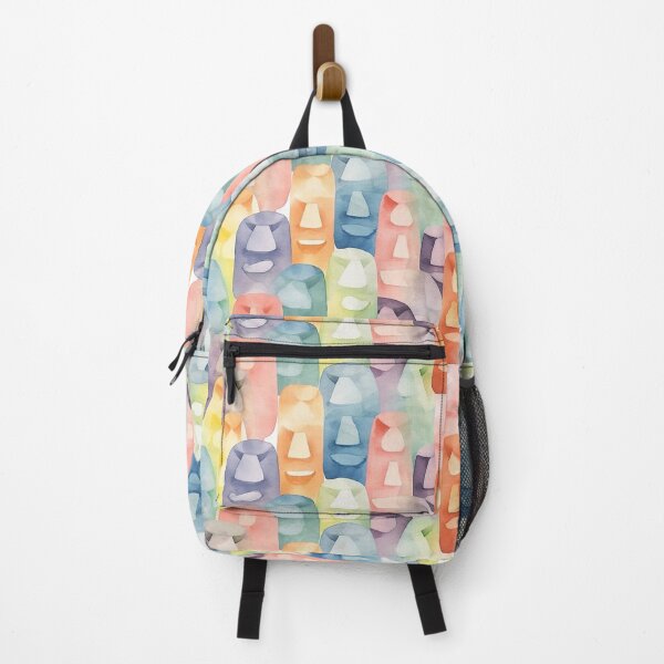 Item preview, watercolor Moai seamless pattern 4 designed and sold by FlaskLab.
