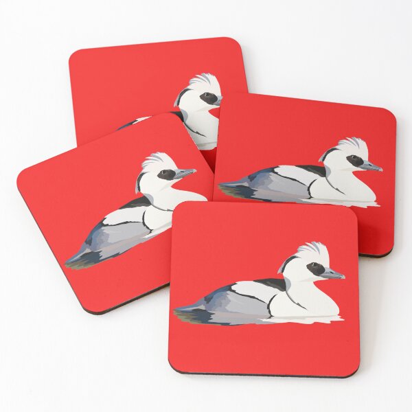 Item preview, S is for Smew,Smew Illustration – Elegant Winter Duck Wildlife Art designed and sold by PrettylittlepastelUk.