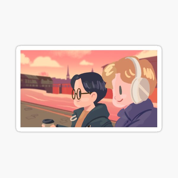 Copenhagen Sunrise Lofi Vibes - Gay Art Sticker