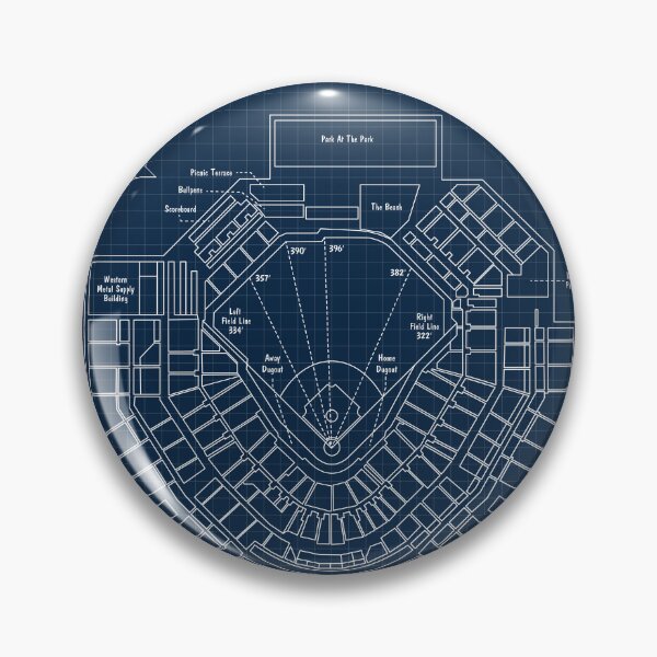Item preview, PETCO Park (Navy Blueprint) designed and sold by BGALAXY.