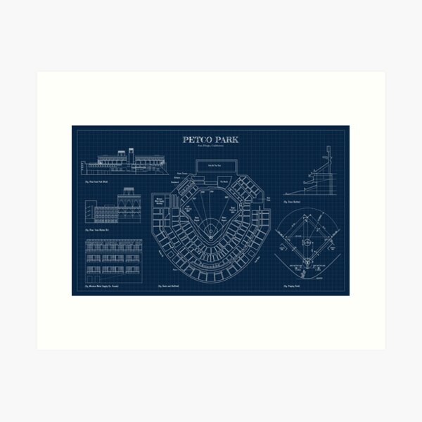 Artikel-Vorschau von PETCO Park (Navy Blueprint), designt und verkauft von BGALAXY.