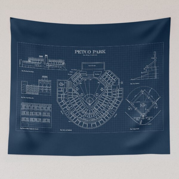 Item preview, PETCO Park (Navy Blueprint) designed and sold by BGALAXY.