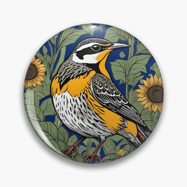 Item preview, Western Meadowlark Bird Surrounded By Sunflowers designed and sold by taiche.