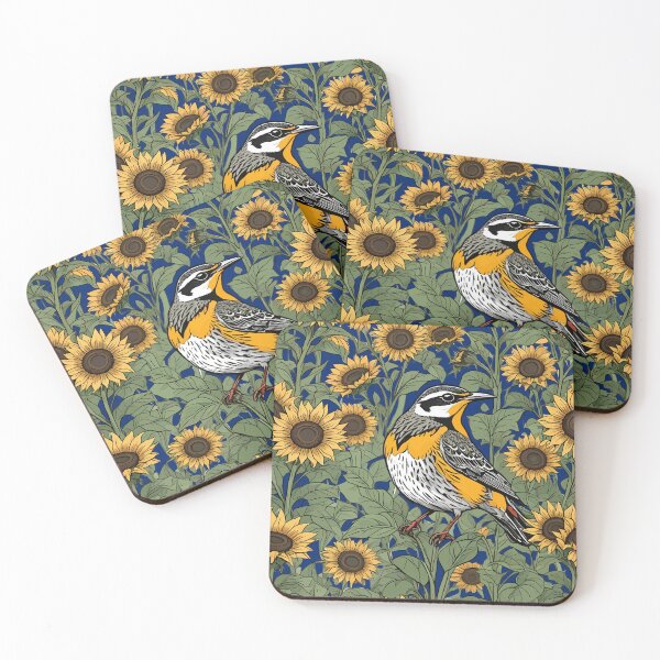 Item preview, Western Meadowlark Bird Surrounded By Sunflowers designed and sold by taiche.