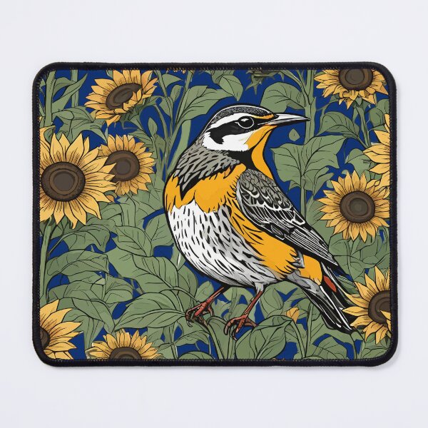 Item preview, Western Meadowlark Bird Surrounded By Sunflowers designed and sold by taiche.
