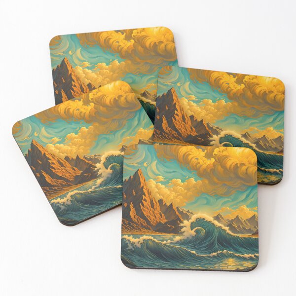 Item preview, Ocean Waves and Mountains, Ai Generated Art  designed and sold by ACC .