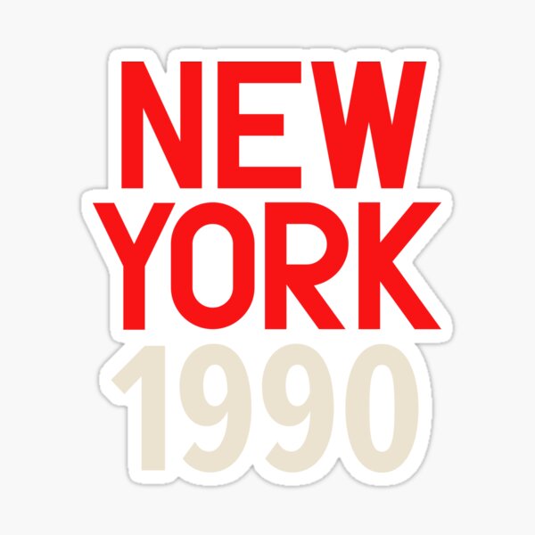 Vista previa del artículo con la obra «Serie icónica del año de nacimiento en Nueva York: tipografía atemporal - Nueva York 1990», diseñado y vendido por Boogosh.