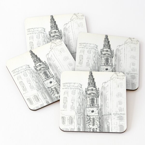 Artikelvorschau, Saint Bride's Church, London, Feder und Tinte entworfen und verkauft von Luke Bailey.
