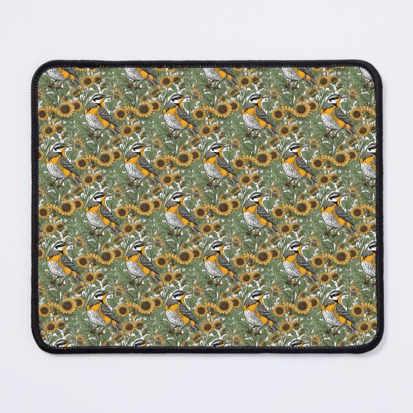 Item preview, Western Meadowlark Bird Surrounded By Sunflowers Pattern designed and sold by taiche.