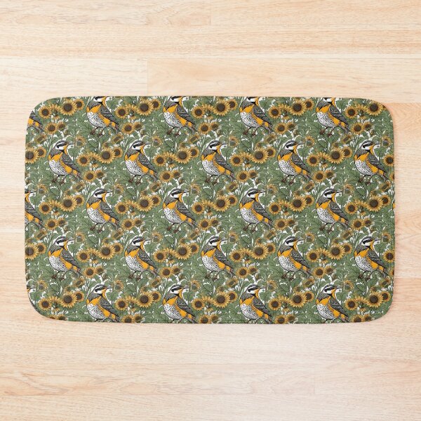 Item preview, Western Meadowlark Bird Surrounded By Sunflowers Pattern designed and sold by taiche.