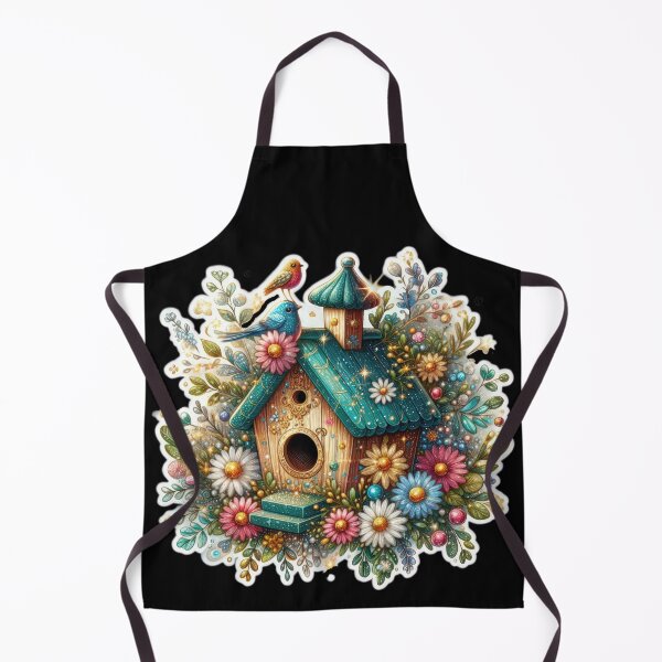 Item preview, birdhouse green with flowers  Easter cute sticker designed and sold by Expressions-Sel.
