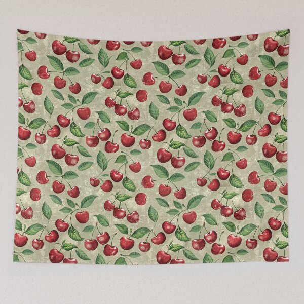 Item preview, Cherries Pattern Red Green Retro designed and sold by Lelijo.