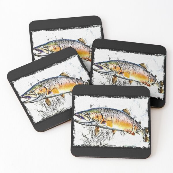 Item preview, Salmon fish Trout - fish lover - gift for fisherman - fly fishing designed and sold by artbyjames.