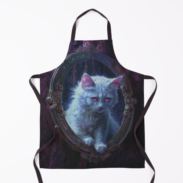 Item preview, The white cat with pink eyes in the mirror designed and sold by Marie Colençon.