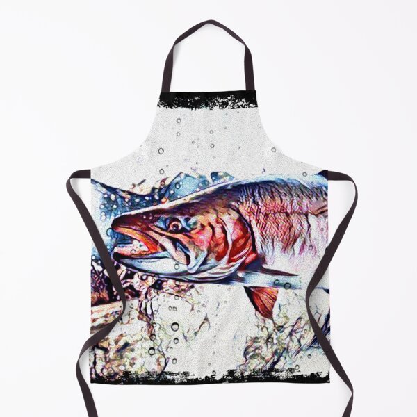 Item preview, Salmon trout fish on river run - fishing atlantic salmon - gift for fishermen - pink salmon  designed and sold by artbyjames.