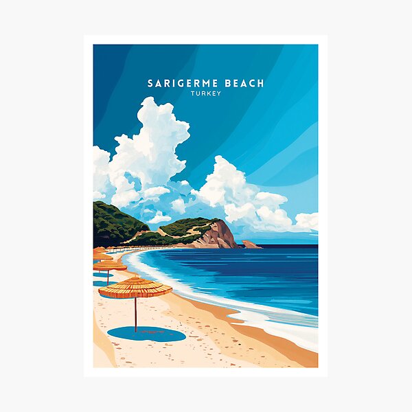 Item preview, Sarigerme Serenity: Turkey - Travel Illustration designed and sold by NeuralVibe.