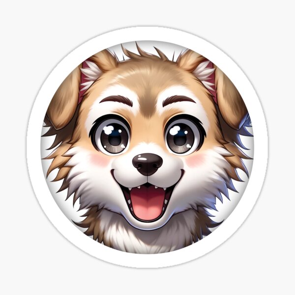 Cute Anime Dog Face Sticker