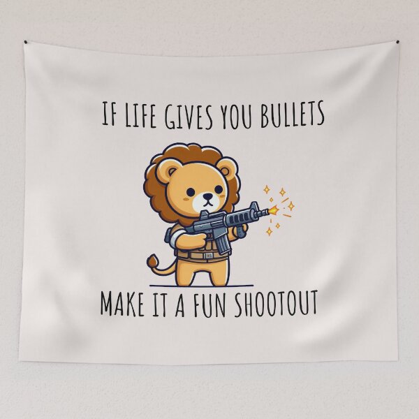 Item preview, Machine Gun Lion designed and sold by LemuellTrends.