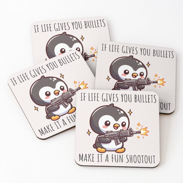 Item preview, Machine Gun Penguin designed and sold by LemuellTrends.