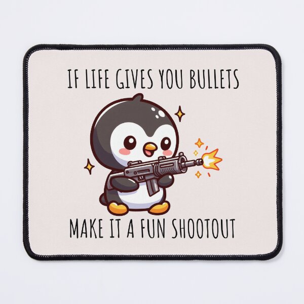 Item preview, Machine Gun Penguin designed and sold by LemuellTrends.