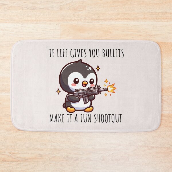 Item preview, Machine Gun Penguin designed and sold by LemuellTrends.