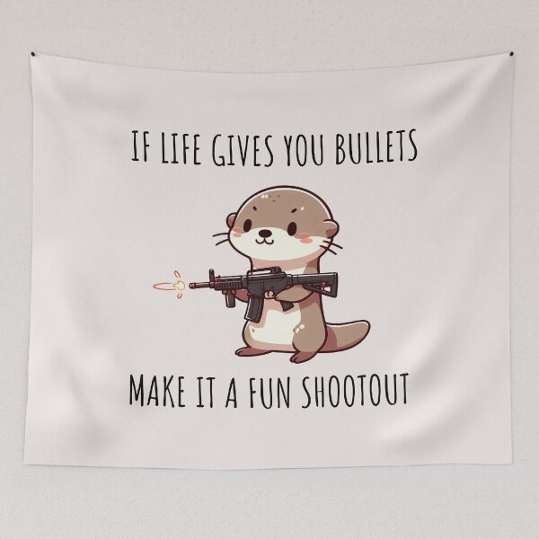 Item preview, Machine Gun Otter designed and sold by LemuellTrends.