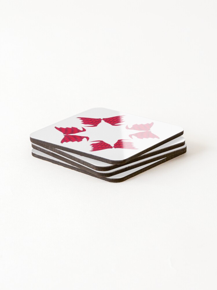 Thumbnail 4 of 5, Coasters (Set of 4), Red figures pattern designed and sold by RomeoAzahar.
