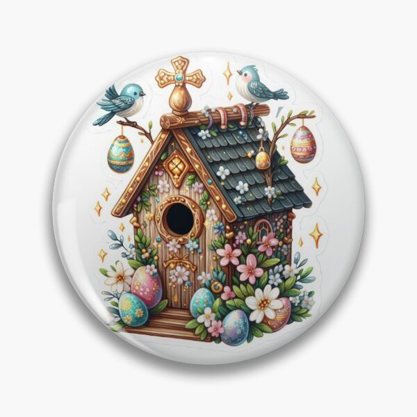 Item preview, bird house with Easter decor Easter sticker designed and sold by Expressions-Sel.