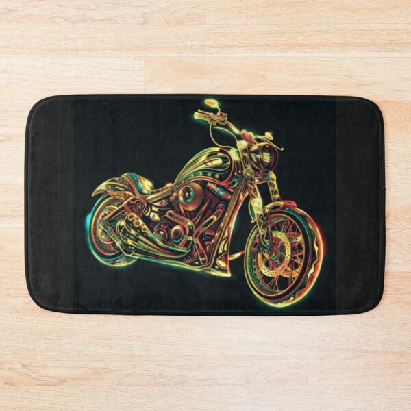 Item preview, Motorcycle in bright colors of red and green with a predominance of gold. designed and sold by cristina1001.