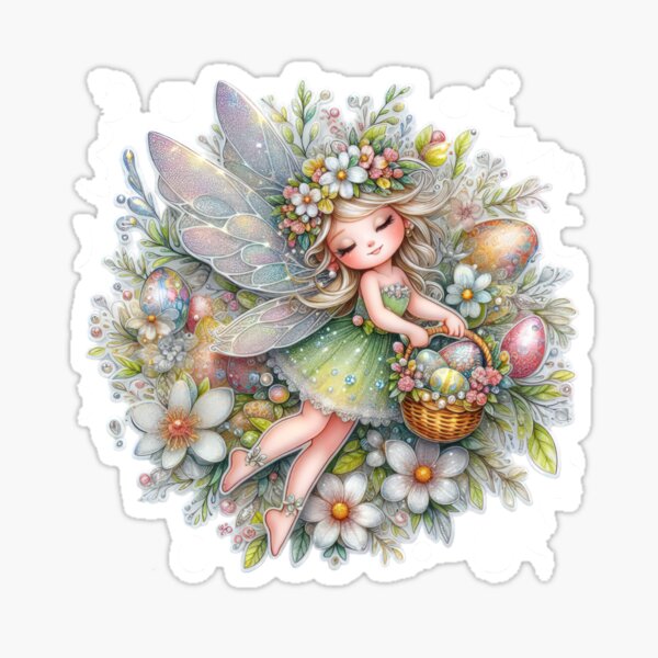 Item preview, fairy Easter sticker designed and sold by Expressions-Sel.