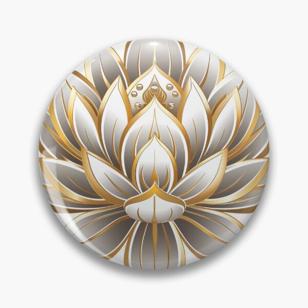 Item preview, Beautiful Gold and Silver, White Lotus Flower designed and sold by Bohospiritart.