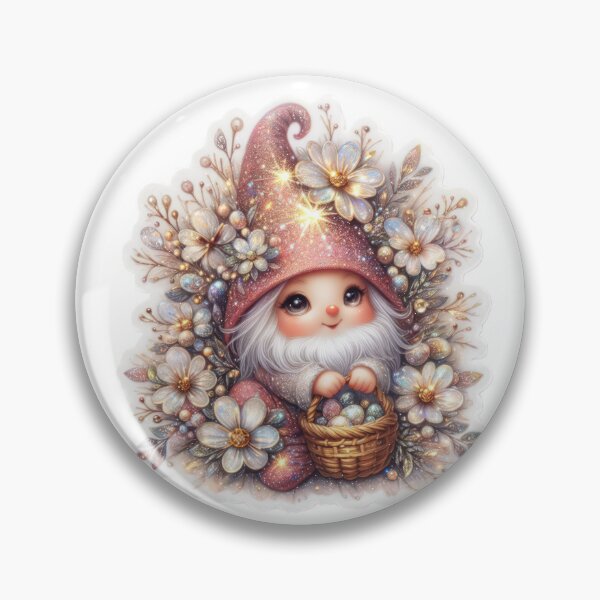 Item preview, gnome with flowers Easter cute sticker designed and sold by Expressions-Sel.
