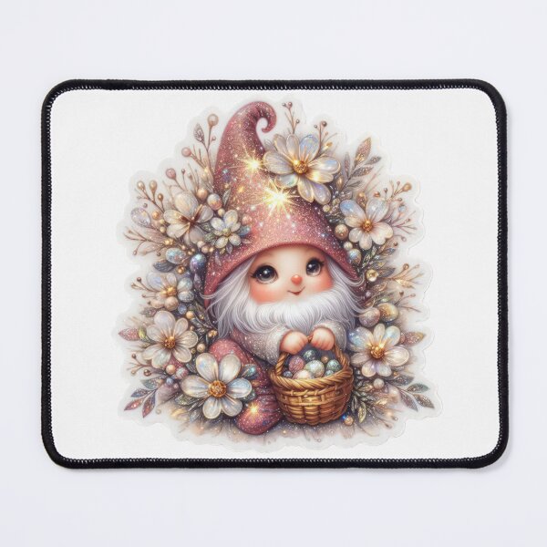 Item preview, gnome with flowers Easter cute sticker designed and sold by Expressions-Sel.