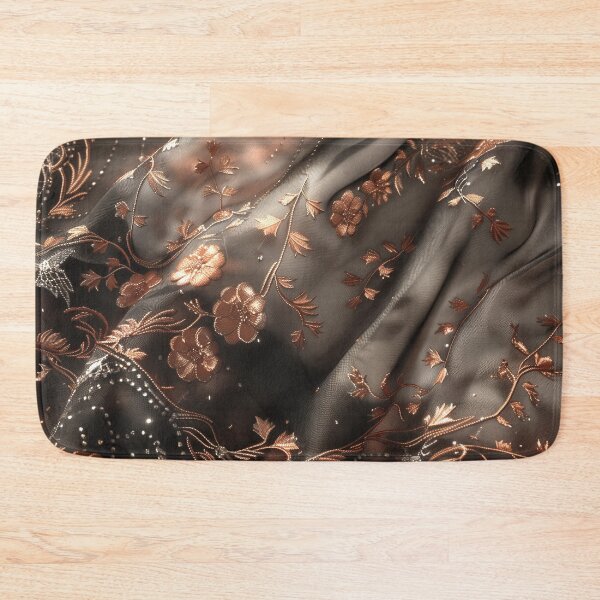 Item preview, Floral lace texture of black flannel and peach fuzz designed and sold by Fantasyplus.