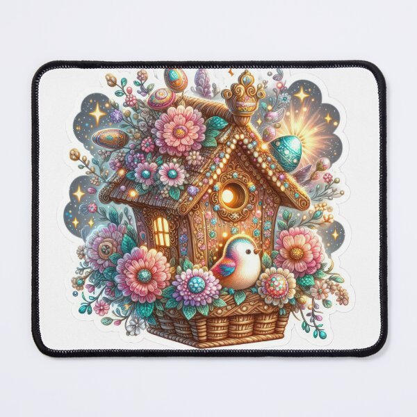 Item preview, glitter birdhouse Easter cute sticker designed and sold by Expressions-Sel.