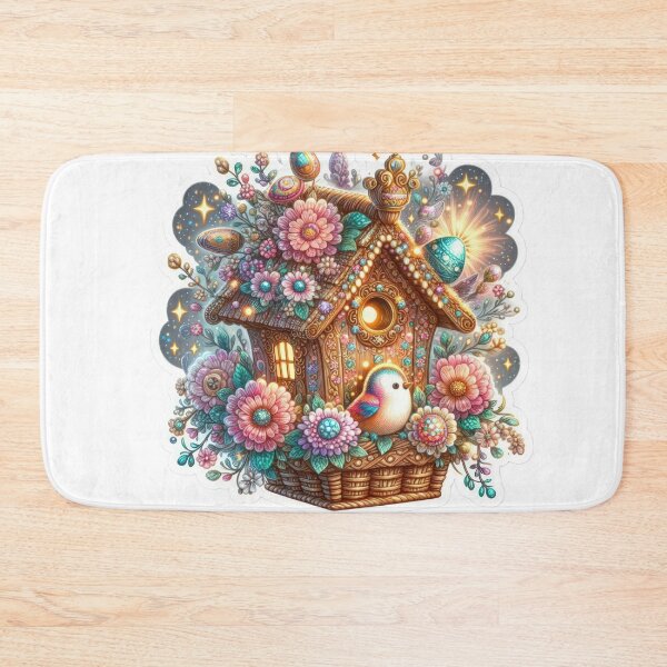 Item preview, glitter birdhouse Easter cute sticker designed and sold by Expressions-Sel.
