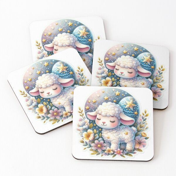 Item preview, lamb under the stars Easter cute sticker designed and sold by Expressions-Sel.