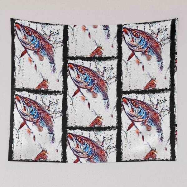 Item preview, Salmon trout jump - Fish - Trout designed and sold by artbyjames.