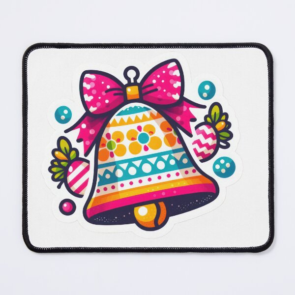 Item preview, easter bell with pink ribbon Easter cute sticker designed and sold by Expressions-Sel.