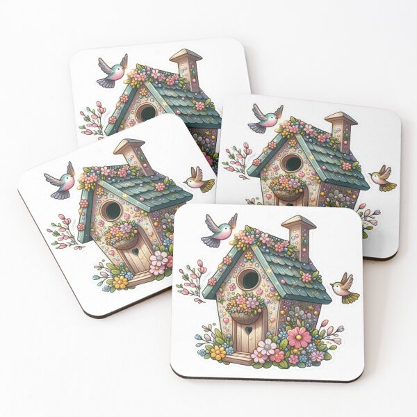 Item preview, birdhouse with flowers Easter cute sticker designed and sold by Expressions-Sel.