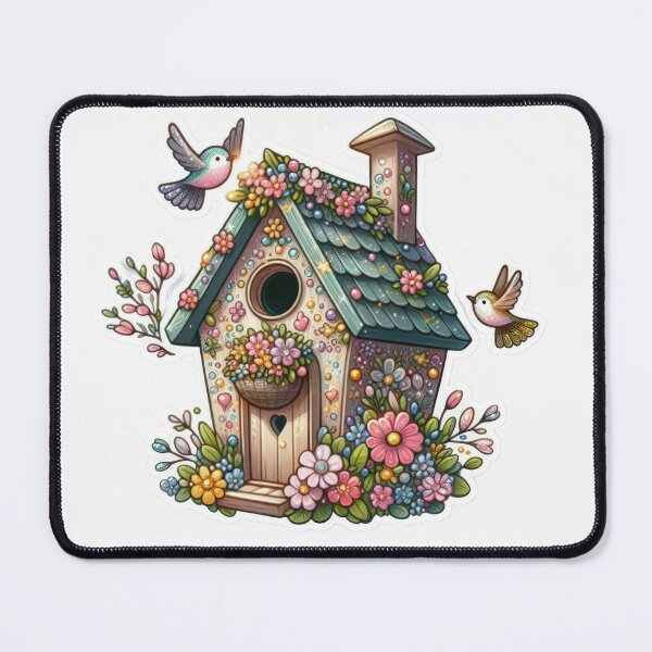 Item preview, birdhouse with flowers Easter cute sticker designed and sold by Expressions-Sel.
