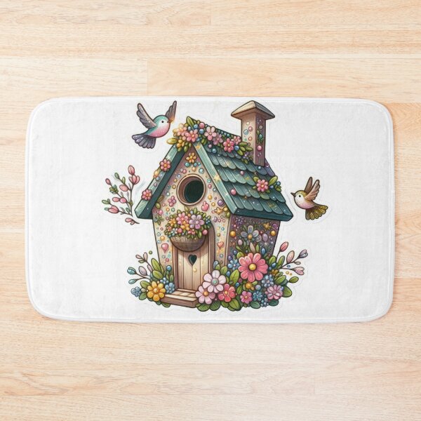 Item preview, birdhouse with flowers Easter cute sticker designed and sold by Expressions-Sel.
