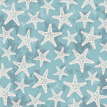Artwork thumbnail, Summer Starfish Pattern Blue by tonymagnerart